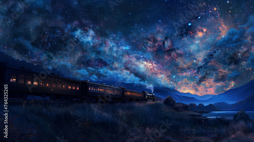 Starry Night Train Voyage