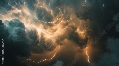 A dramatic and awe-inspiring image of a lightning storm.
