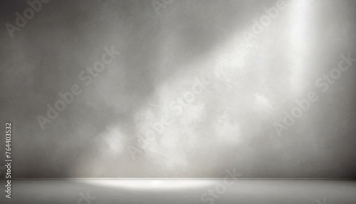 Gray concrete wall background illustration with lighting. Living room or bedroom.