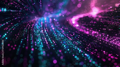 Vibrant digital light particle explosion - Abstract image showcasing an explosion of digital lights with a dynamic sense of movement and tech energy