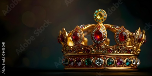 The title could be: "A Regal Crown Encrusted with Dazzling Gems". Concept Crown, Regal, Dazzling Gems, Royal, Sparkling