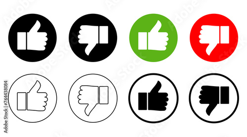 collection of like and dislike hand icons. trendy vector isolated on white background. design for app, web, poster.