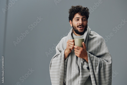 Young beard person men face happy portrait caucasian guy lifestyle adult fashion handsome