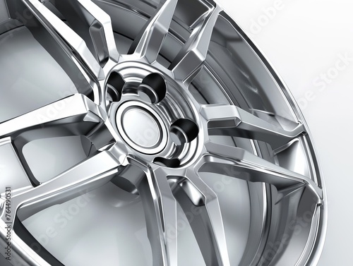 Alloy wheel: 3d rendering of single car tire.