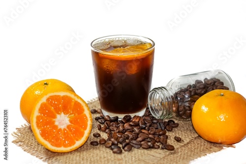 The coffee best menu for your family.Orange juice with the special shot of espresso machine put on the table in my cafe.Love coffee it makes everything better and good taste.