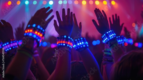 Synchronized LED wristbands, collective heartbeat, EDM unity