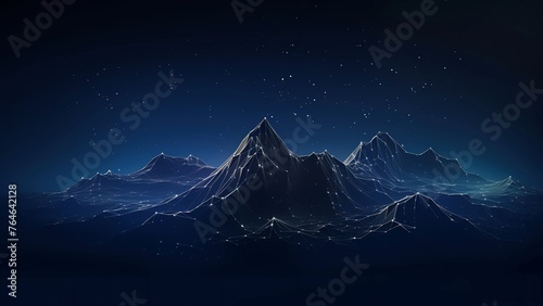 Digital technology abstract mountain terrain concept background