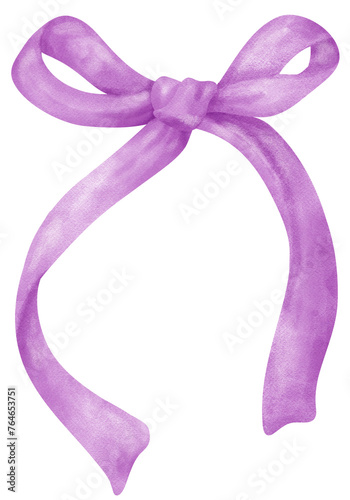Purple Coquette ribbon bow aesthetic watercolor