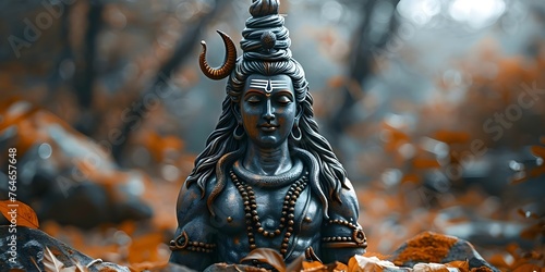 Representation of Shiva a Hindu god symbolizing concepts of Hinduism religion. Concept Comparative Religions, Hindu Mythology, Deity Symbolism, Hindu Iconography, Religious Art