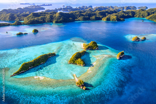 Aerial View of the Majestic Rock Islands of Palau