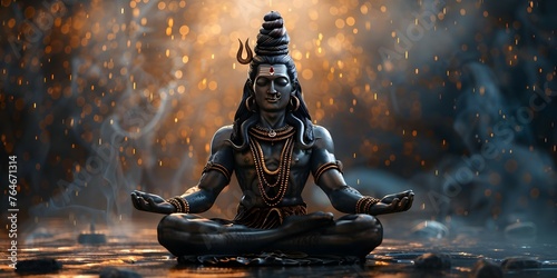 Representation of the Hindu deity Shiva embodying key concepts within the religion. Concept Hindu Deity Shiva, Religious Symbolism, Spiritual Concepts, Divine Attributes, Religious Art