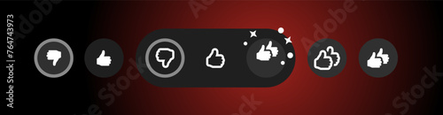 Film rate thumb poll icon. Thumbs to like or dislike sign. Video streaming service vote buttons. Netflix top movie survay. Vector illustration.