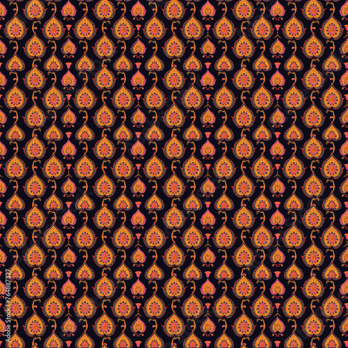 Colorful saree fabric pattern design. Seamless repeating saree pattern.