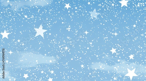 Modern illustration of a seamless boho pattern with stars on a blue background for tarot, astrology. Magic cosmic sky. Abstract esoteric ornament.