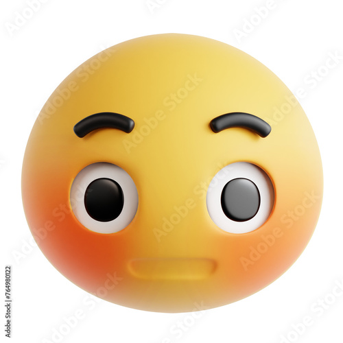 blushing embarrassed emoji 3D Icon Illustration