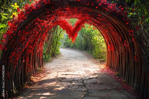 Concentric heart tunnel. charming and romantic backdrop