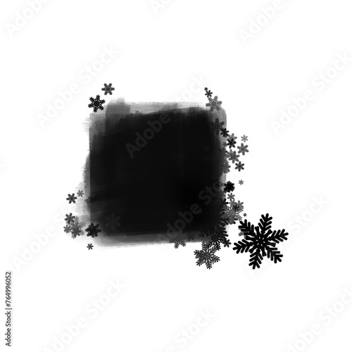 Artistic black winter, Christmas mask. Basis element for design on white
