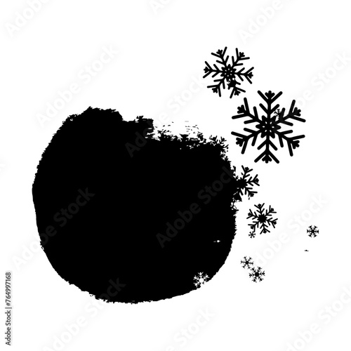 Creative winter abstract mask. Basis element universal use for design black and white