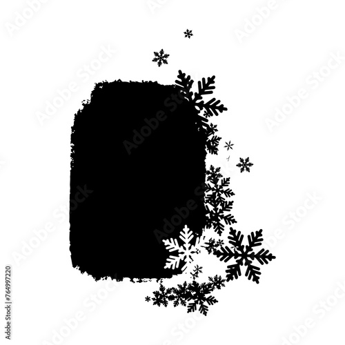 Creative Christmas abstract mask. Basis element black and white