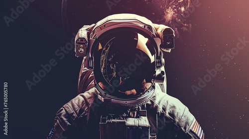 Astronaut helmet reflection