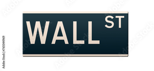 Digital illustration - New York street sign - Wall Street.