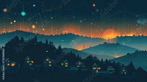 A detailed infographic showing the positive impacts of reducing light pollution, from energy savings to improved wildlife habitats and human health