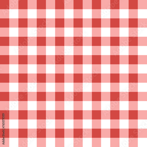 Seamless pattern red gingham check plaid. Vector illustration 