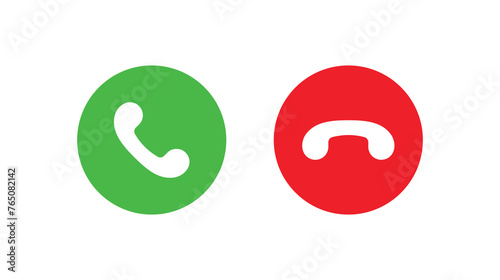 Phone call accept and decline buttons icon Vector illustration. Phone call symbol icon. 