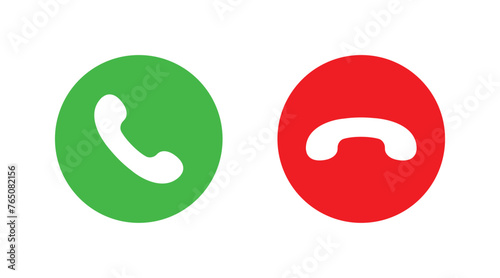 Phone call accept and decline buttons icon Vector illustration. Phone call symbol icon. 