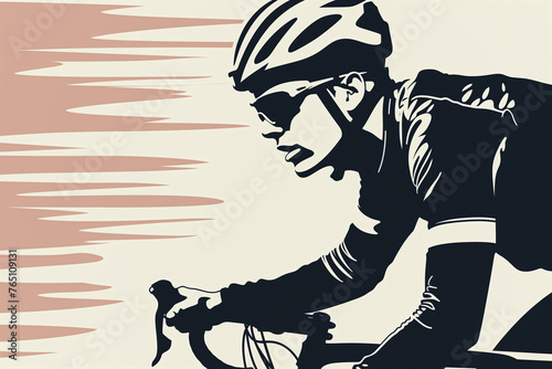 Cyclist Racing Illustration