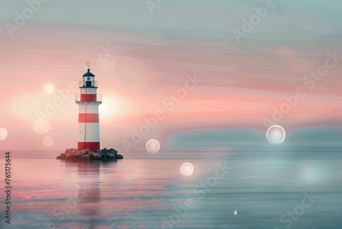 a lighthouse in the water