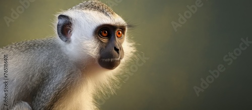 A vervet monkey in a detailed close-up