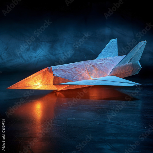 Luminous Fluorescent Light-Sensitive Paper Plane