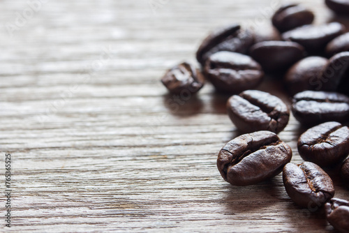 Coffee on grunge wooden background