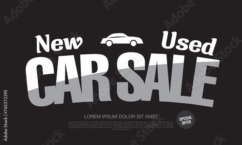 Car sale banner layout design vector illustration