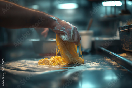 Hands preparing homemade Italian pasta dough in a traditional kitchen,Step-by-Step Visual Guide for Mastering Homemade Pasta: From Kitchen Ingredients to Delicious Italian Cuisine,banner