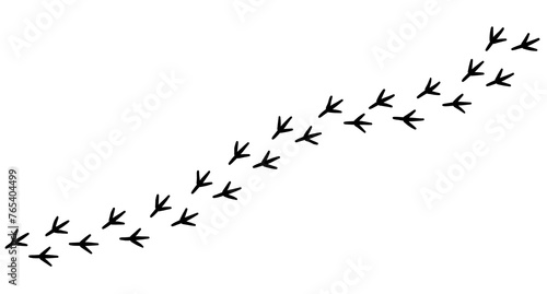 鳥の足跡 素材 シンプル 飾り あしらい 斜め 白背景 透過