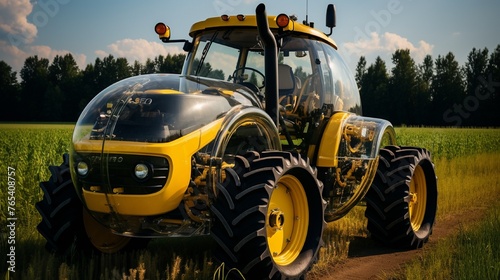 Belarusian tractor harvests Field's bounty reaped