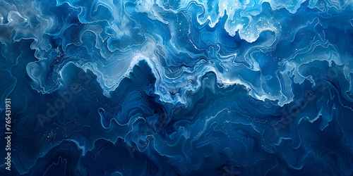 Blue abstract ocean seascape, water background, generative ai
