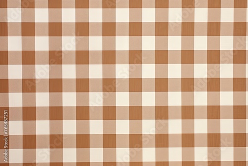 The gingham pattern on a brown and white background