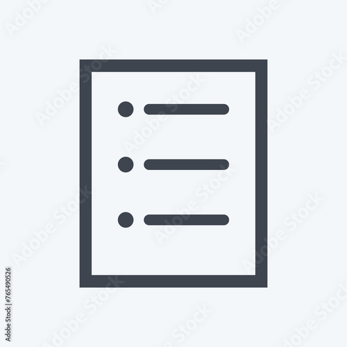 Menu Icon in trendy glyph style isolated on soft blue background