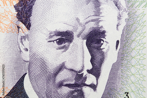 Eduardo Fabini a closeup portrait from Uruguayan money