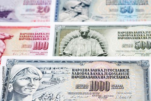 Old Yugoslav dinar a business background