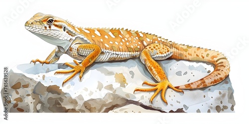Vibrant Spiny Lizard Basking on Rocky Perch,Dreaming of Insect Feasts in Detailed