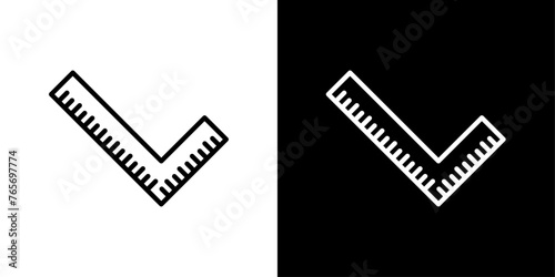 Carpenter's Precision Ruler Icons. Measuring Tool for Crafting and Furniture Making.