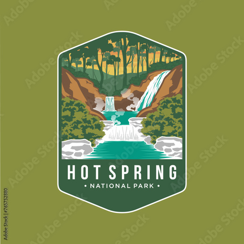 Hot Spring National Park Emblem patch logo illustration