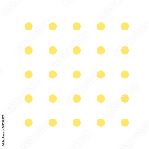 等間隔で四角形に配置した黄色い丸 -シンプルでかわいい水玉模様のデザイン素材