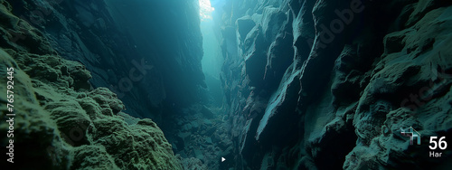 Deep Sea Diving in Oceanic Chasm with Distant Light