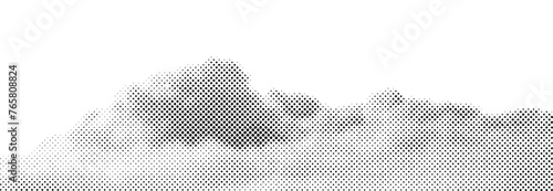 VUE AÉRIENNE DE NUAGES EN DEMI-TEINTE. Illustration vectorielle monochrome