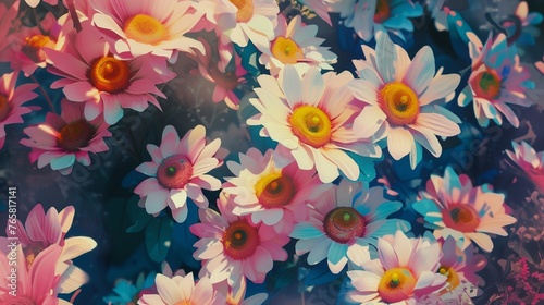 watercolor multiple daisy variant floral pattern